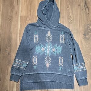 Ariat Gray Hoodie with Teal and Beige Accents